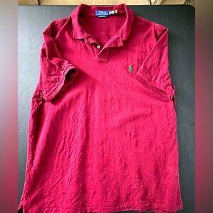 Mens XL Ralph Lauren Polo Short Sleeve Dress Shirt. More of a Burgundy color.